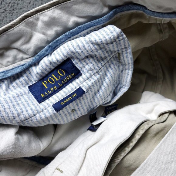 Polo Ralph Lauren Chino Khaki Pants Mens Size 32 x31 Cream Tan Classic Fit - Picture 2 of 13